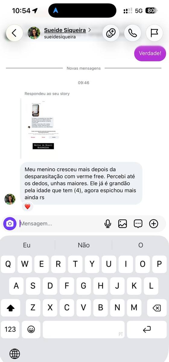 Relato de cliente sobre o protocolo VermeFree